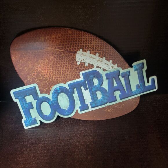 Metal Sign Football Sturdy 12x8" - Picture 1 of 4